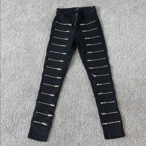Black zip up pants